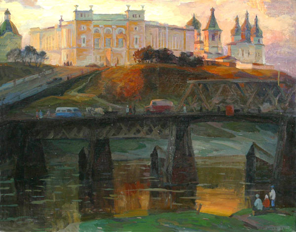 удожник Мурычев. Деревянный мост в Тюмени.